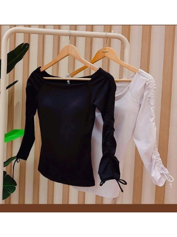 Blusa Feminina de Manga Longa Ajustável - P