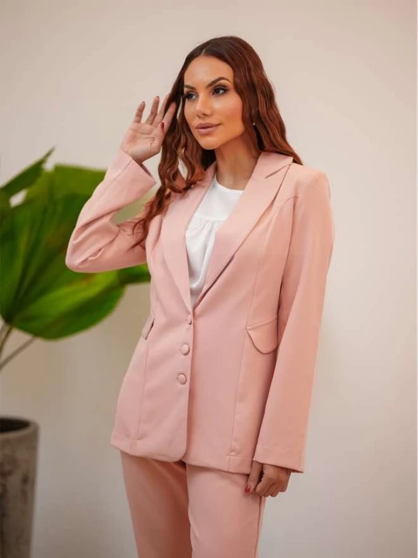 Blazer Alfaiataria Feminino Rosa Elegance