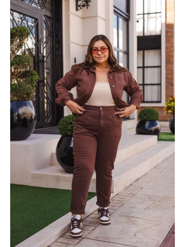 Jaqueta Feminina Marrom Casual