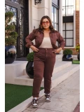 Jaqueta Feminina Marrom Casual
